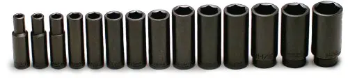 1/2″ Drive 14-Piece 6-Point Deep Impact Socket Set (3/8″ to 1-1/4″)