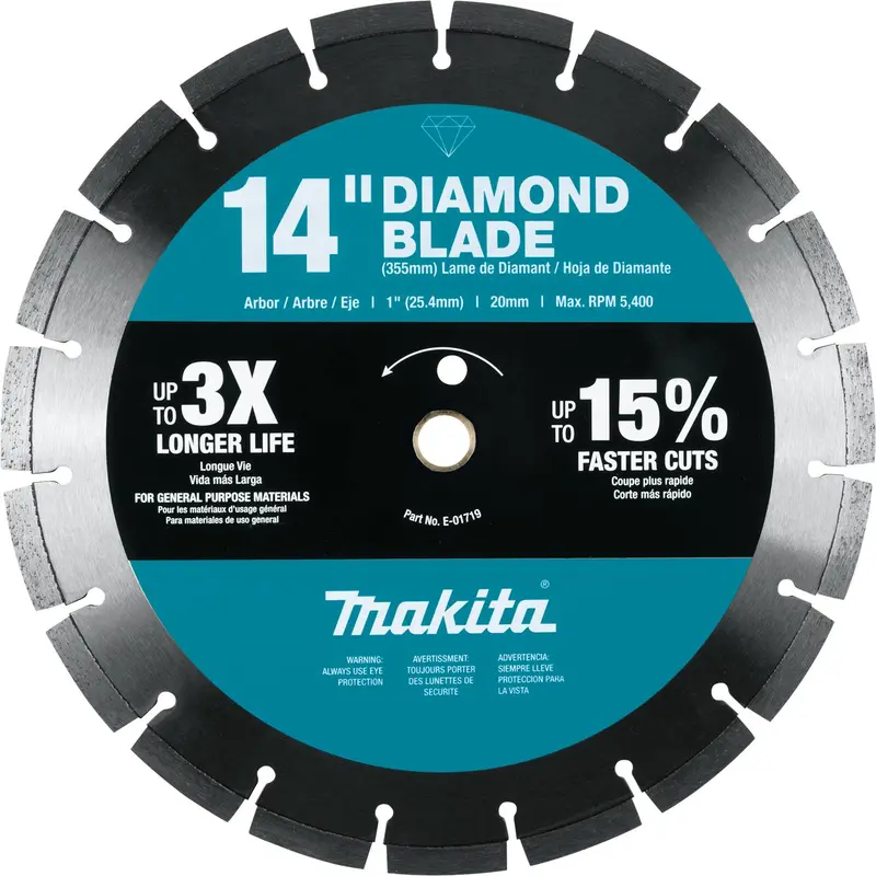 14″ General-Purpose Segmented Diamond Blade – Wet/Dry Cutting for Masonry & Concrete