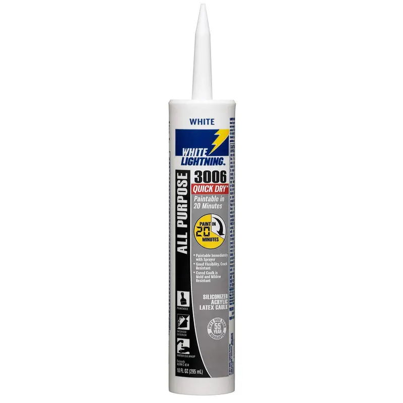 3006 Quick-Dry All-Purpose Adhesive Caulk – White, One-Size Cartridge