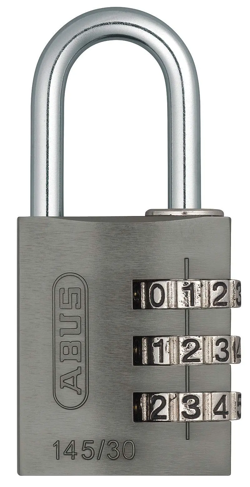 ABUS 145/30 Aluminum Combination Padlock – Black, Resettable Dial Lock