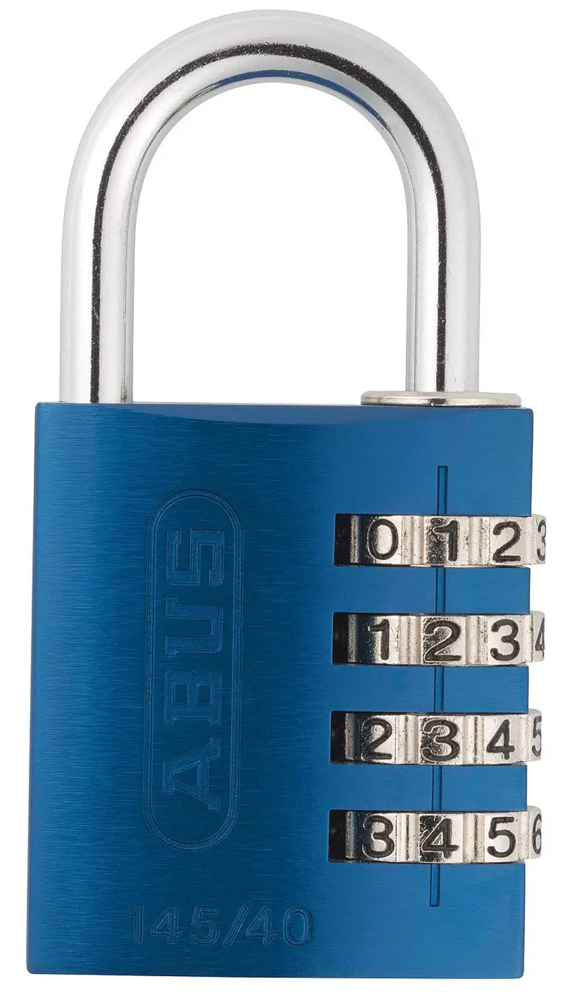 ABUS 40mm 4-Dial Resettable Combination Padlock – Blue Steel Body (Model 145/40 C)