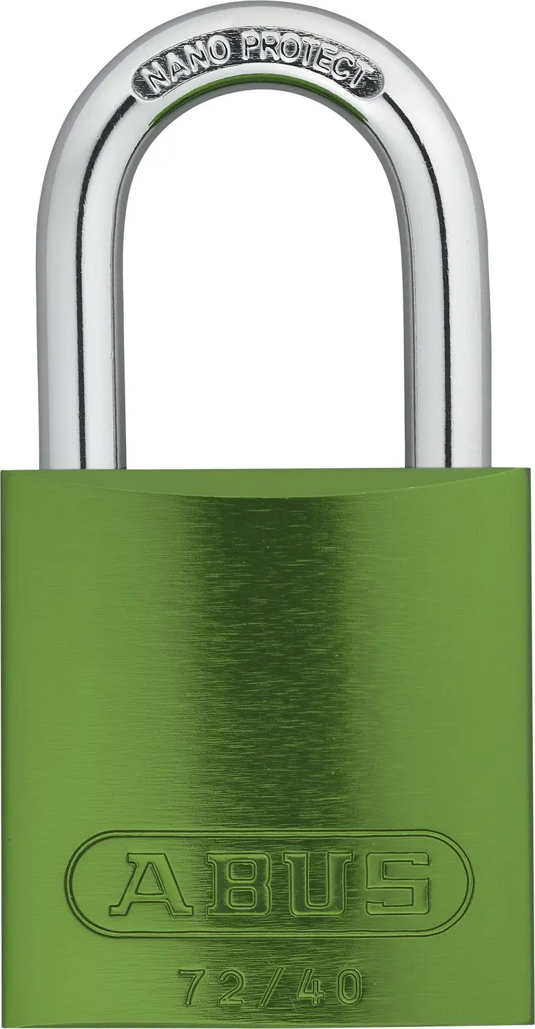 ABUS 72/40 KD Green Aluminum Safety Padlock – Keyed Different, 1″ Shackle