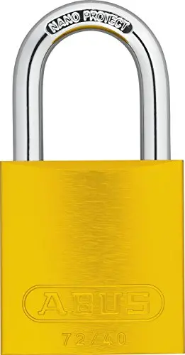 ABUS 72/40 Yellow Lockout Tagout Padlock – 1″ Shackle, Keyed Alike, Includes 2 Keys