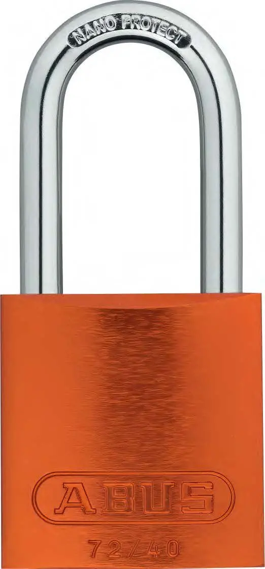 ABUS 72/40HB40 Lockout Padlock – Orange, Keyed Alike (KA), 1/4″ Shackle Diameter