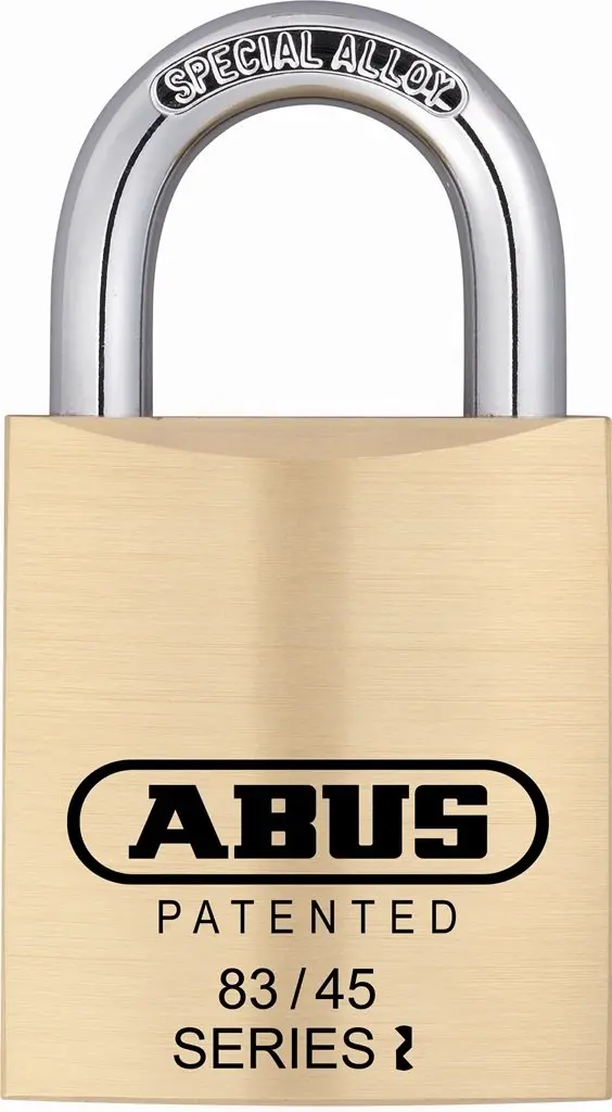 ABUS 83/45-300 S2 Schlage-Compatible All-Weather Padlock – 45mm Solid Brass, Rekeyable, 1″ Shackle