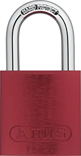 ABUS Red 72/40 Lockout Tagout Padlock – Keyed-Alike Option Available, 1″ Shackle