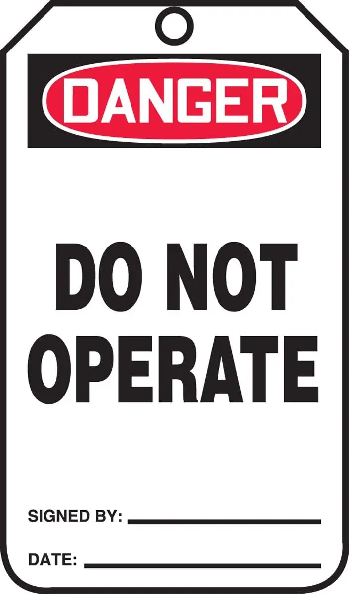 Accuform MDT189CTP Safety Lockout Tag – OSHA-Compliant “Danger DO NOT Operate”, PF-Cardstock, 5.75″ × 3.25″ (25-Pack)