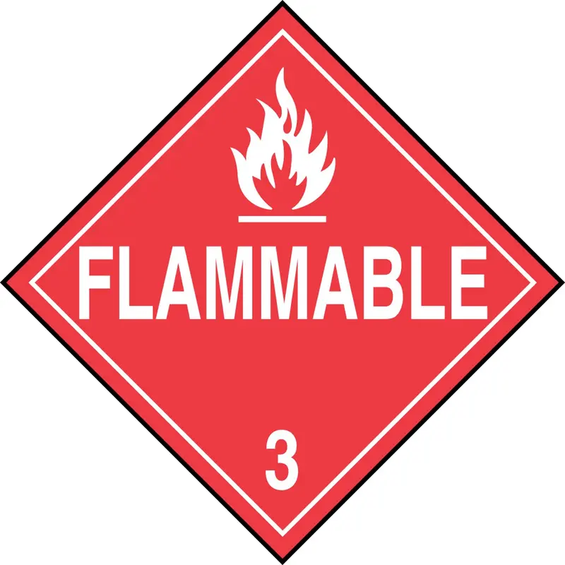 Accuform MPL301VS1 DOT Class 3 Flammable Liquids Placard – 10.75″ x 10.75″ Adhesive Vinyl, Hazardous Materials Compliance