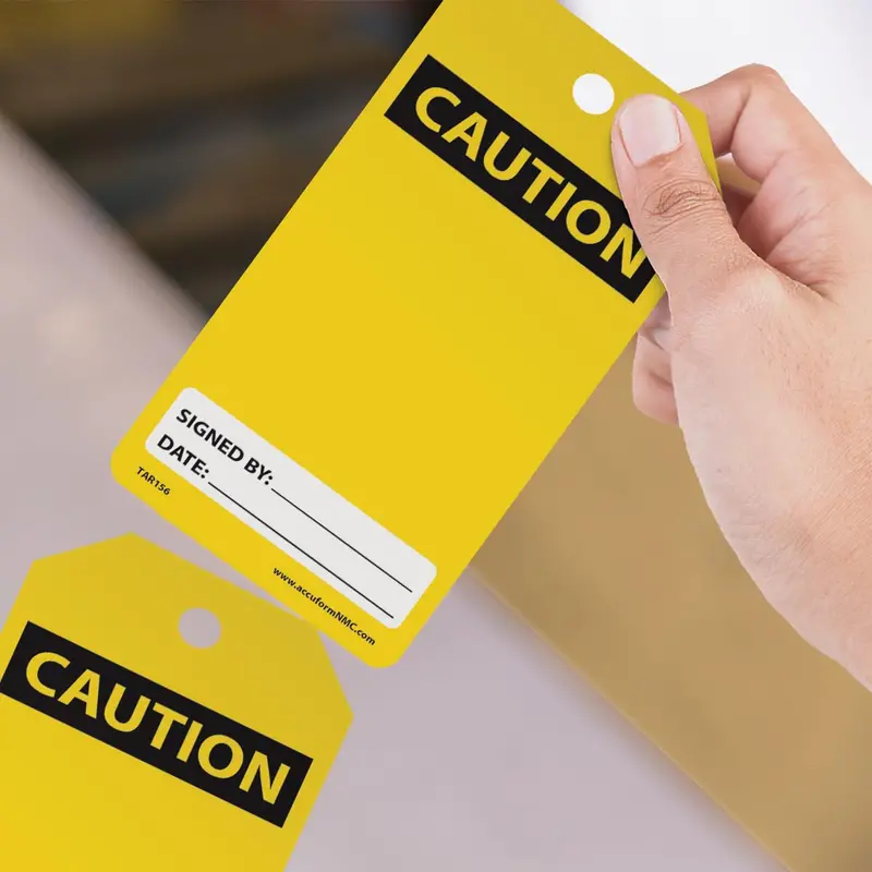Accuform TAR156 Caution Safety Tags by the Roll – Blank Space for Custom Warnings, OSHA-Compliant PF-Cardstock, 250 Tags