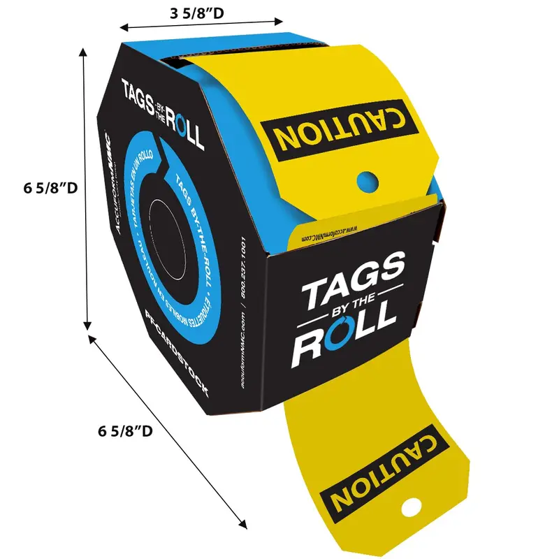 Accuform TAR156 Caution Safety Tags by the Roll – Blank Space for Custom Warnings, OSHA-Compliant PF-Cardstock, 250 Tags
