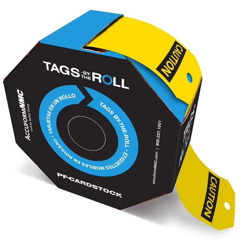 Accuform TAR156 Caution Safety Tags by the Roll – Blank Space for Custom Warnings, OSHA-Compliant PF-Cardstock, 250 Tags