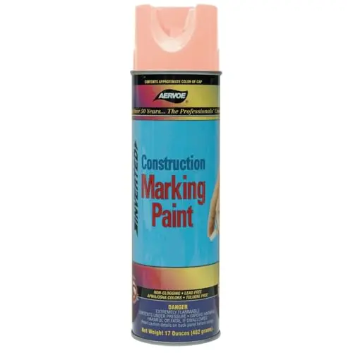 Aervoe 205-247 Fluorescent Orange Construction Marking Paint – 20 oz Aerosol, Case of 12