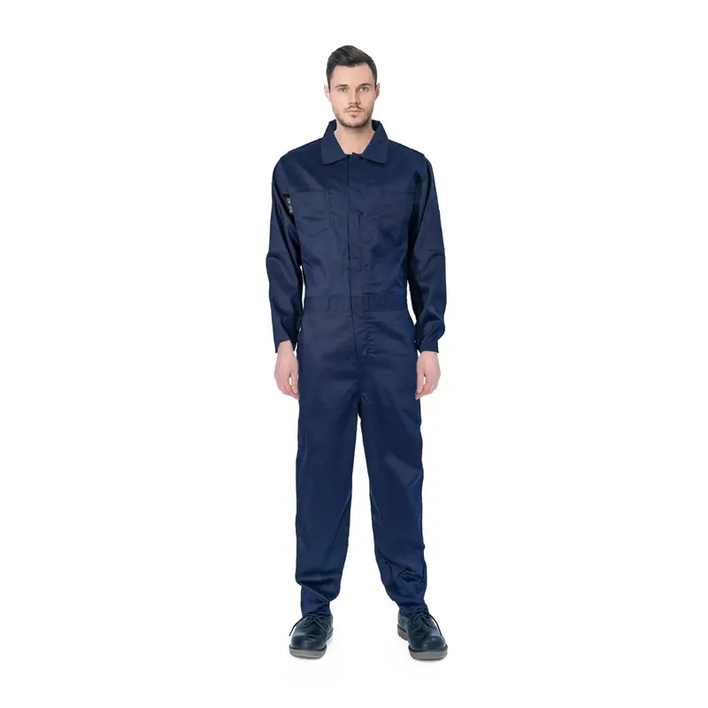 ATERET I Flame-Resistant Cotton Coverall – 7 oz FR-Treated, Navy Blue, Large
