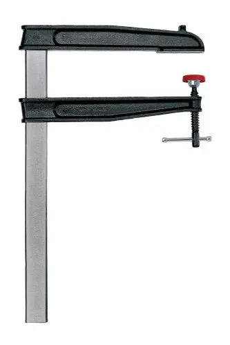BESSEY CDS24-10WP 24-Inch Deep-Reach Bar Clamp with Wooden Handle – 10-Inch Throat