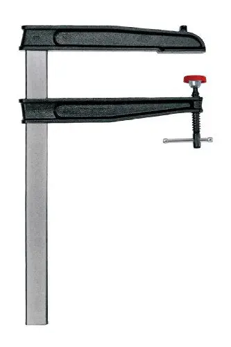BESSEY Deep-Reach Tradesman Bar Clamp – 12-Inch Throat, 24-Inch Capacity, Wooden Handle