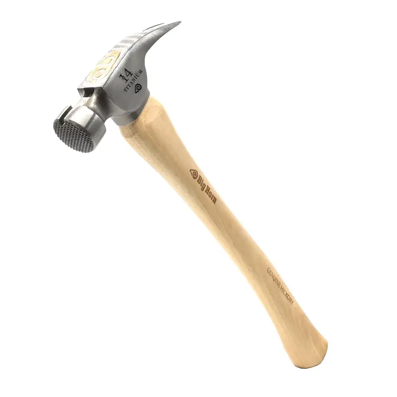 Big Horn 14 oz Tiger Titanium Framing Hammer with Curved Hickory Handle