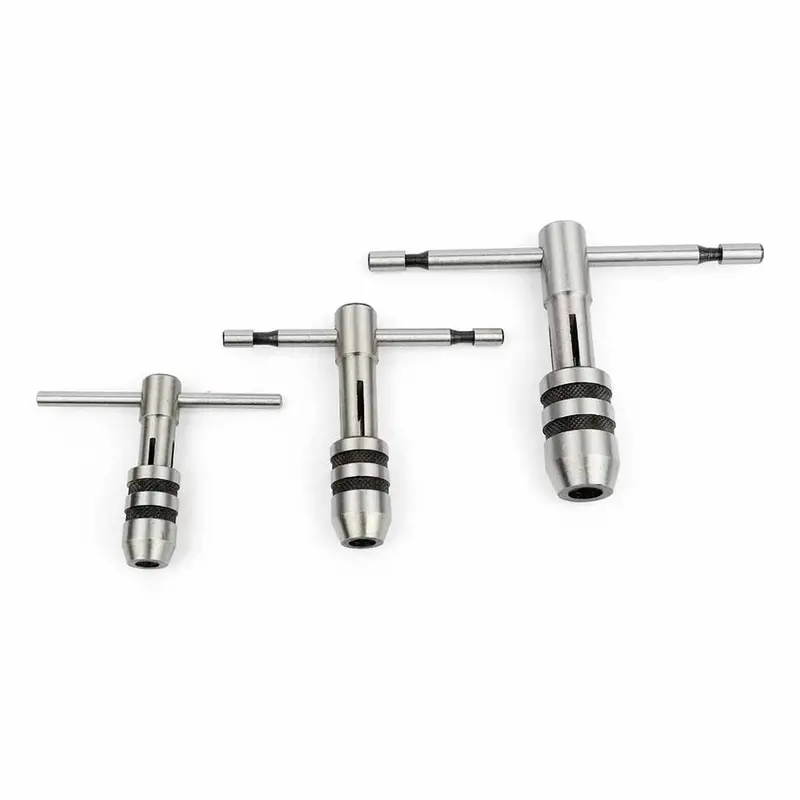 BIG HORN 19281 Solid-Jaw T-Handle Tap Wrench Set — 3-Piece Precision Threading Tool