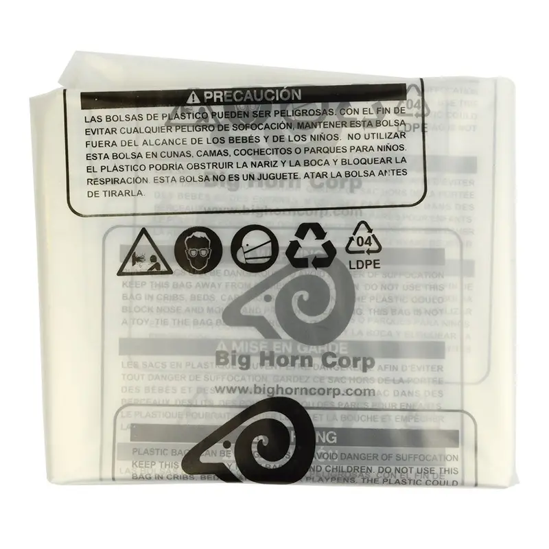 Big Horn Disposable Dust Bags – 20″ Compatible, Clear Plastic (5-Pack)