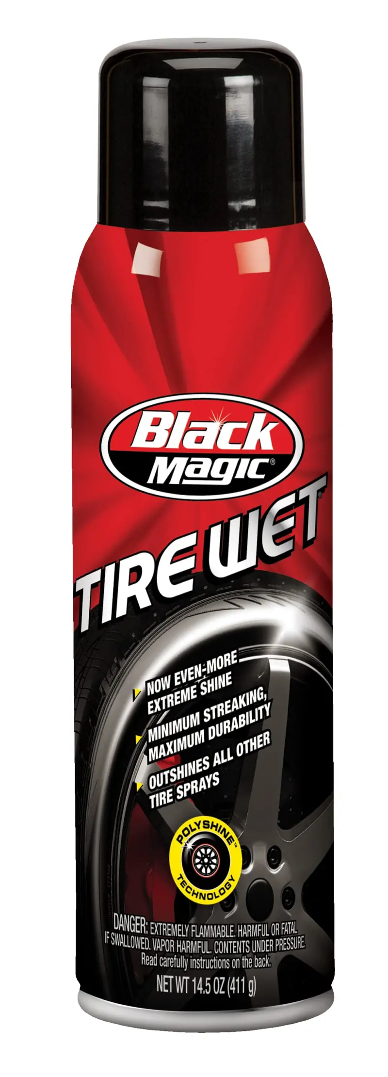 Black Magic BC23220 Tire Dressing Aerosol – Long-Lasting Wet Look, 14.5 oz. Can (6-Pack)