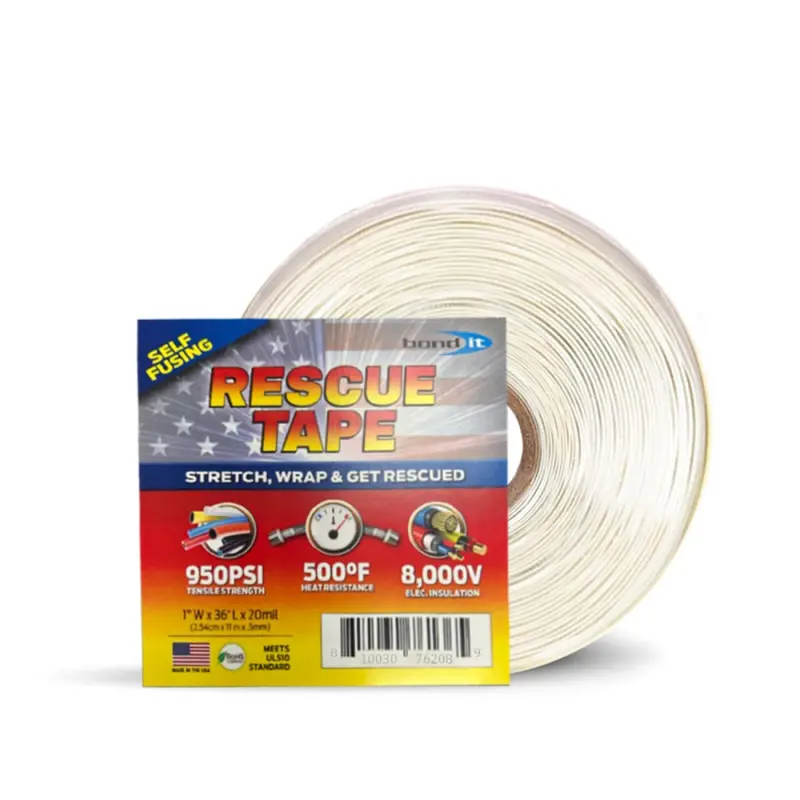 Bond It Self-Fusing Silicone Rescue Tape – Waterproof, 950 PSI Strength, 1″ × 36′ Clear-White