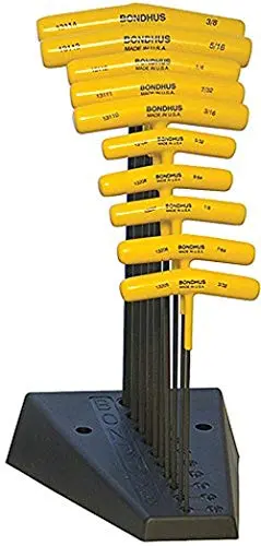 Bondhus 10-Piece Balldriver & Hex T-Handle Set with Stand (3/32″–3/8″)
