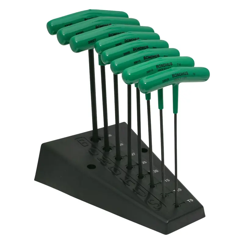 Bondhus 33034 Star T-Handle Set – 8-Piece, Graduated Lengths (T9–T40)