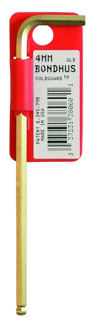Bondhus 38054 2.5mm Ball-End Hex L-Wrench — 88mm Classic, GoldGuard Finish, Barcoded & Tagged