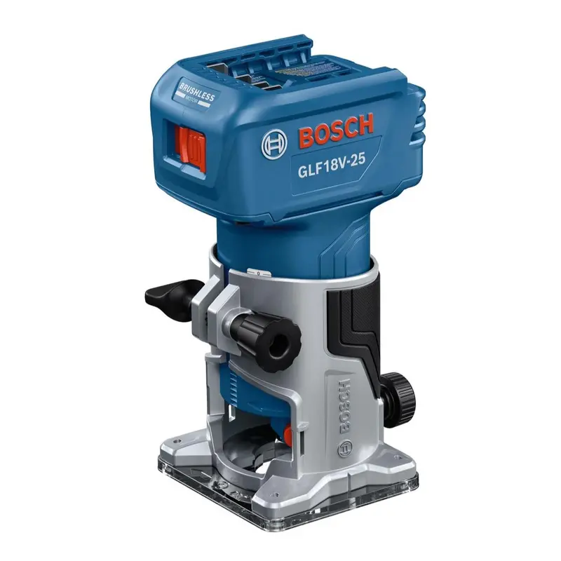 BOSCH GLF18V-25N Laminate Trim Router – Brushless 18V Router with Variable RPM & Dust Extraction