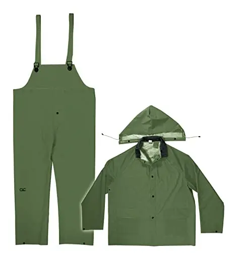 CLC Custom Leathercraft Climate Gear R131 PVC Trench Coat – 2-Piece Heavyweight Set, Size 3XL, Green