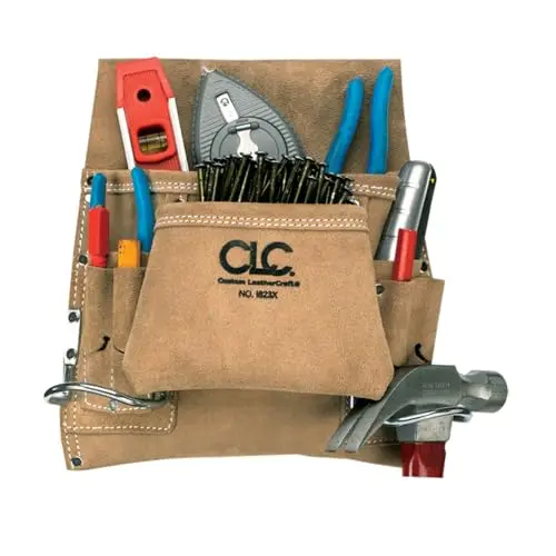 CLC I823X Suede Carpenter’s Tool Bag – Lightweight 8-Pocket Design