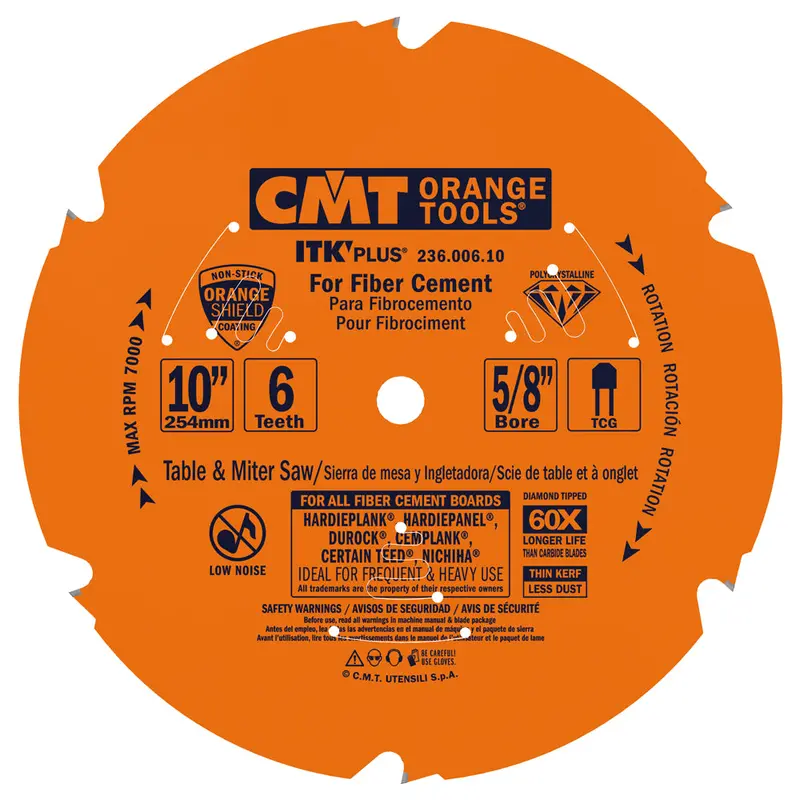 CMT ITK Plus Diamond Circular Saw Blade for Ultra-Hard Materials – Model 236.004.06