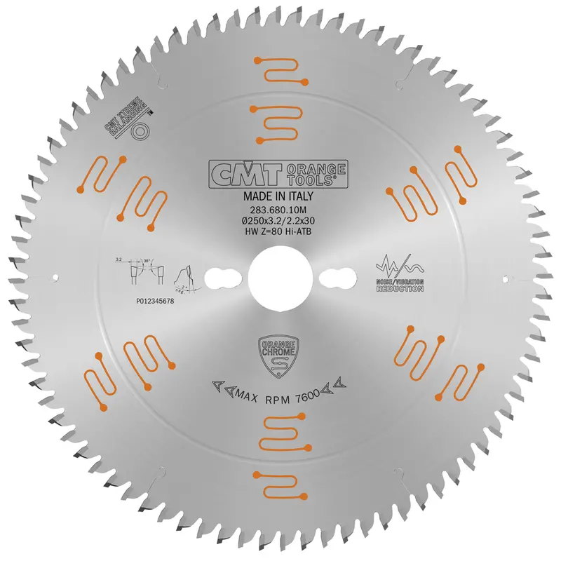 CMT Orange Tools 10-Inch Ultimate Plywood and Melamine Circular Saw Blade with HiATB Tooth Design