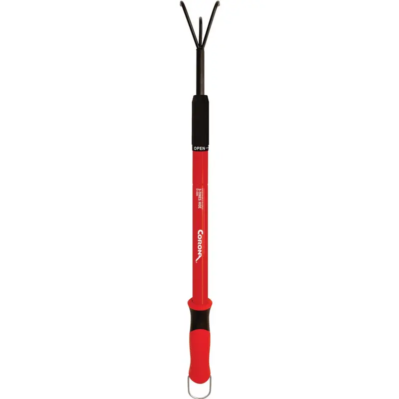 Corona Extendable 3-Tine Hoe – Adjustable Handle Garden Cultivator