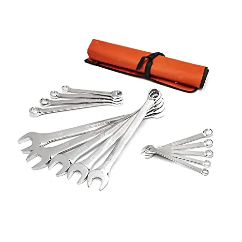 Crescent 14-Piece 12-Point SAE Combination Wrench Set with Organizing Tool Roll