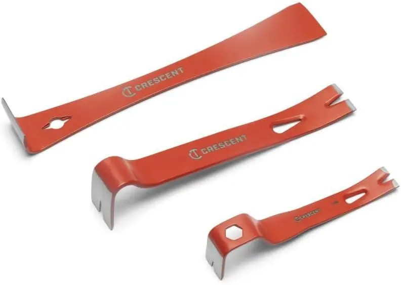 Crescent 3-Piece Heavy-Duty Pry Bar Set – For Automotive and Construction Use