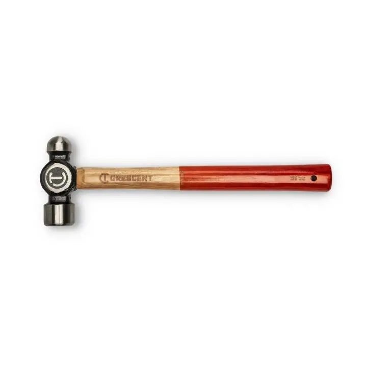 Crescent CHWBP32 Wood Ball Peen Hammer – 32-Ounce Forged Steel Head, Hickory Handle