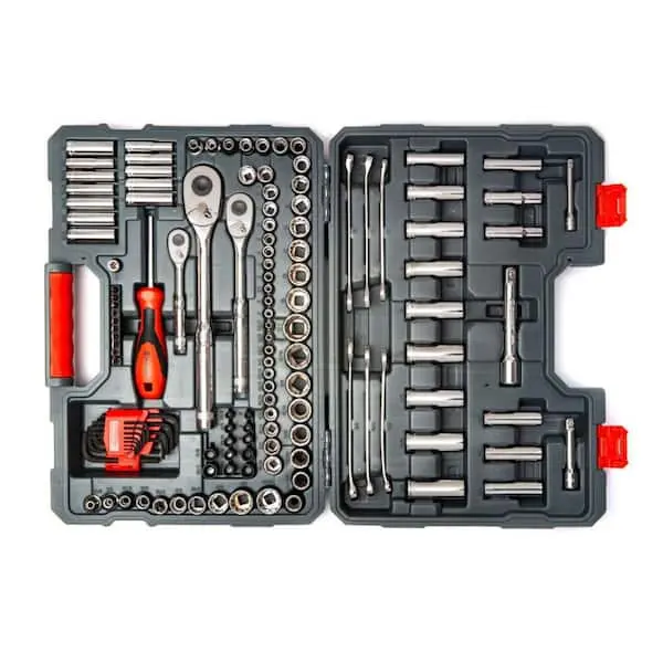 Crescent CTK142C 142-Piece Professional Mechanics Tool Set – 1/4″, 3/8″, and 1/2″ Drives, SAE & Metric, Standard & Deep Sockets