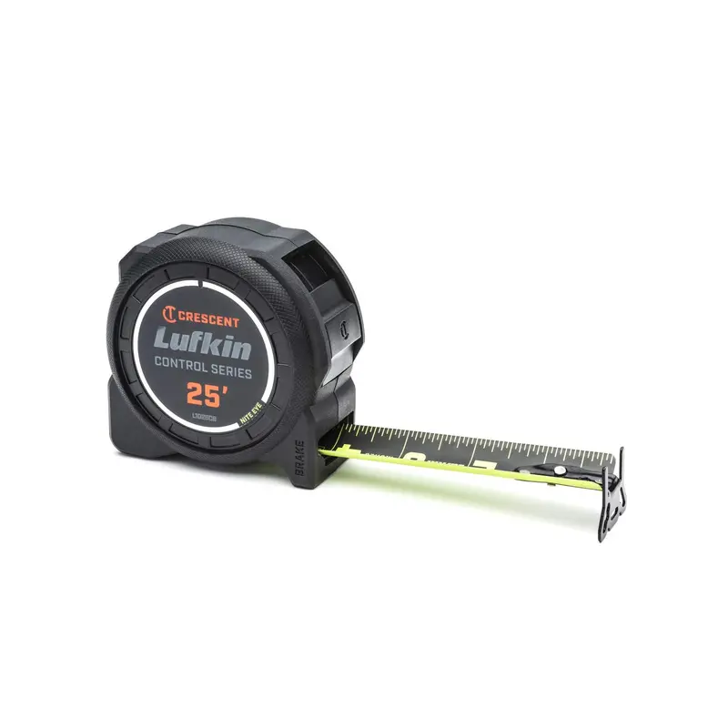 Crescent Lufkin Command Control 25 ft × 1-3/16″ Black Clad Tape Measure – Heavy-Duty Case & Blade