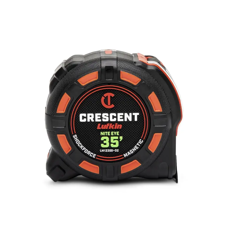 Crescent Lufkin LM1335B-02 ShockForce Nite Eye Tape Measure – 35 ft, Magnetic, Glow-in-the-Dark