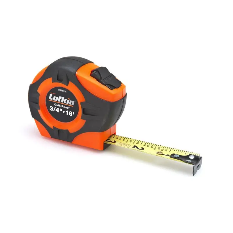 Crescent Lufkin PQR1316N 3/4″ x 16′ QuikRead Power-Return Tape Measure – Yellow Clad Blade