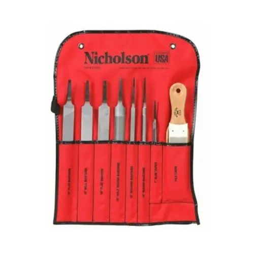 Crescent Nicholson 22025 Machinist File Set – 8-Piece Precision Kit for Metalworking and Finishing