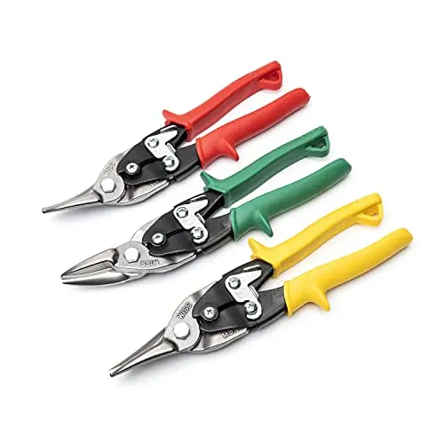 Crescent Wiss MetalMaster 3-Piece Compound Aviation Snip Set – Red, Yellow, Green Handles (M123R)