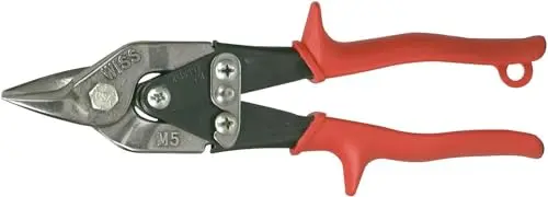 Crescent Wiss MetalMaster Bulldog Snips — 9-1/4″, Red-Handled for Right-Cut Metal Shearing
