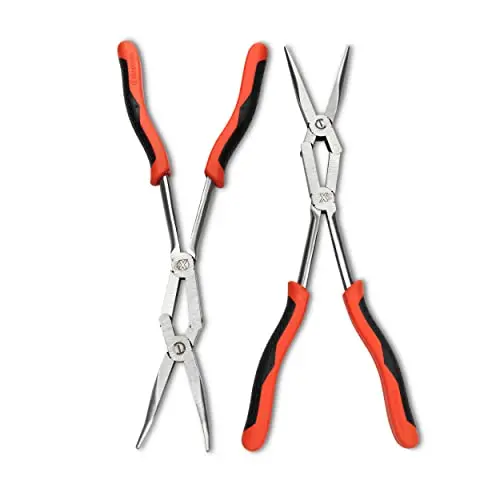 Crescent X2 Dual-Material Plier Set – Straight & Bent Long-Nose, 2-Piece