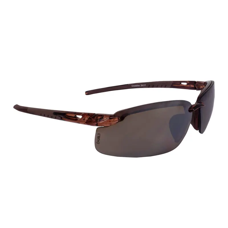 Crossfire ES5 HD Brown Safety Glasses with Flash Mirror Lens
