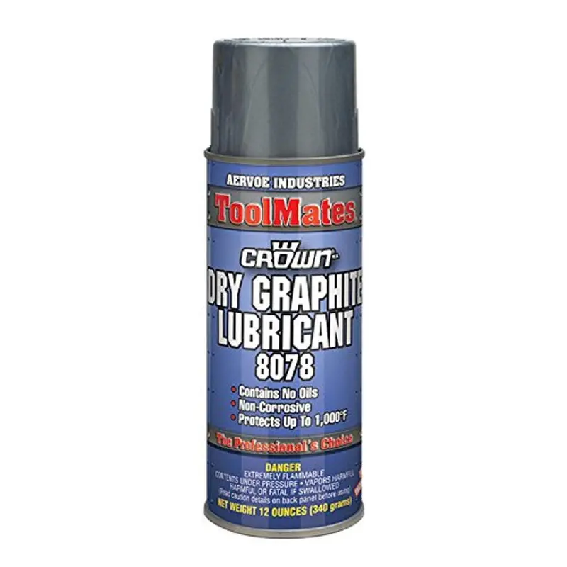 Crown Dry Graphite Lubricant & Parting Compound – 12 oz Aerosol, Multi-Surface Use