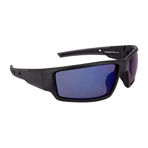Cumulus Blue Mirror Lens Safety Glasses with Matte Black Frame