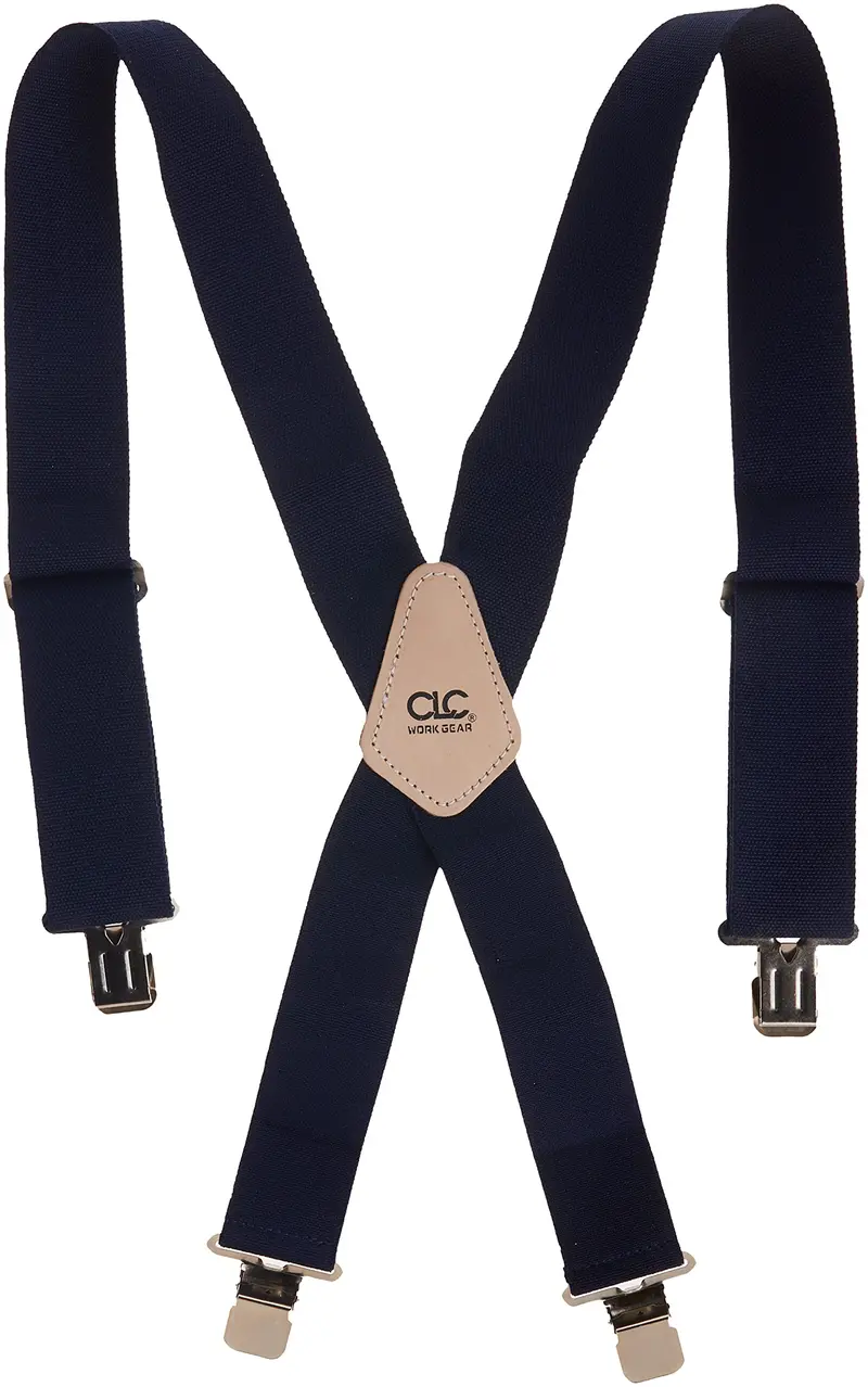 Custom Leathercraft 110BLU Heavy-Duty Elastic Work Suspenders – One-Size Blue Design