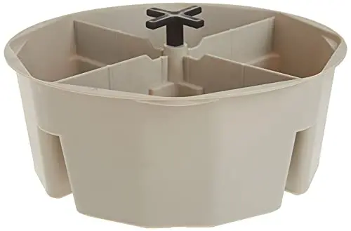 Custom Leathercraft 1154 Full-Round Bucket Tray – 4-Inch Height, Cream-White Finish