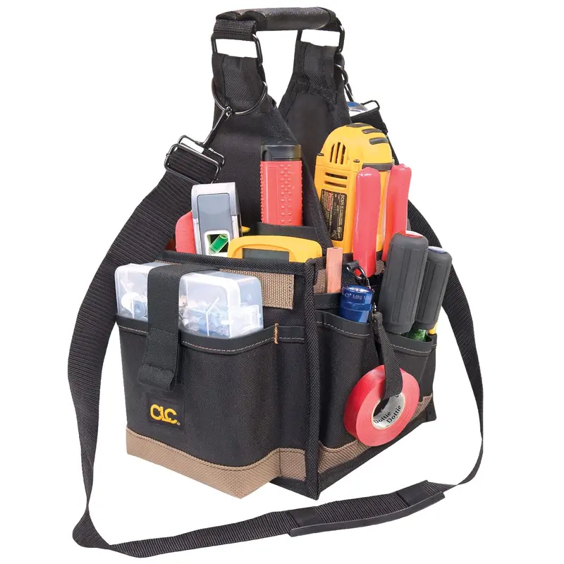 Custom Leathercraft 25-Pocket Electrical Tool Carrier – 8-Inch Portable Maintenance & Utility Toolbox